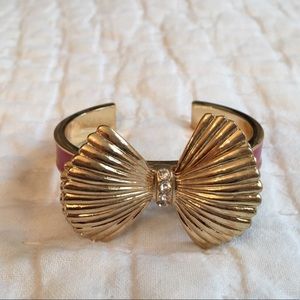 Lilly Pulitzer Pink Gold Clam Shell Bowtie Cuff